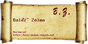 Baló Zelma névjegykártya